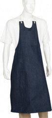 PRO-SAFE - 28 x 42" General Purpose Bib Apron - Denim, Denim Blue, 3 Pockets - Industrial Tool & Supply