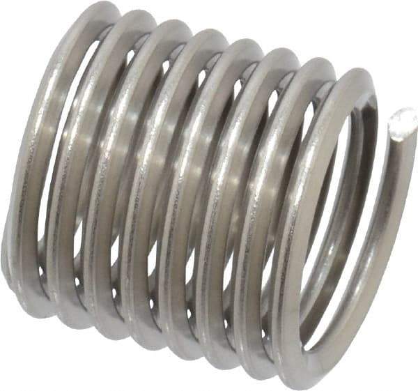 Heli-Coil - M12x1.75 Metric Coarse, 18mm OAL, Free Running Helical Insert - 8-1/4 Free Coils, Tanged, Stainless Steel, Bright Finish, 1-1/2D Insert Length - Industrial Tool & Supply