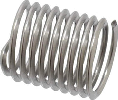 Heli-Coil - M10x1.25 Metric Fine, 15mm OAL, Free Running Helical Insert - 9-1/2 Free Coils, Tanged, Stainless Steel, Bright Finish, 1-1/2D Insert Length - Industrial Tool & Supply
