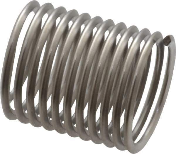 Heli-Coil - M14x1.50 Metric Fine, 21mm OAL, Free Running Helical Insert - 11-3/8 Free Coils, Tanged, Stainless Steel, Bright Finish, 1-1/2D Insert Length - Industrial Tool & Supply