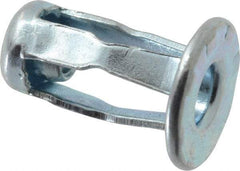 RivetKing - #6-32 UNC Thread, Clear Zinc Plated, Steel, Screwdriver Installed Rivet Nut - 1/64 to 0.06" Grip, 15/32" Flange Diam, 0.663" Long - Industrial Tool & Supply