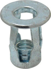 RivetKing - 1/4-20 UNC Thread, Clear Zinc Plated, Steel, Screwdriver Installed Rivet Nut - 1/64 to 0.075" Grip, 5/8" Flange Diam, 0.718" Long - Industrial Tool & Supply
