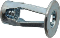 RivetKing - 1/4-20 UNC Thread, Clear Zinc Plated, Steel, Screwdriver Installed Rivet Nut - 1/4 to 0.35" Grip, 5/8" Flange Diam, 29/32" Long - Industrial Tool & Supply