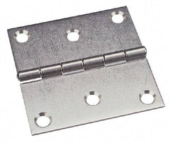 Made in USA - 2" Long x 2" Wide x 0.078" Thick, 302/304 Stainless Steel Commercial Hinge - 4 Holes, 0.187" Pin Diam - Industrial Tool & Supply