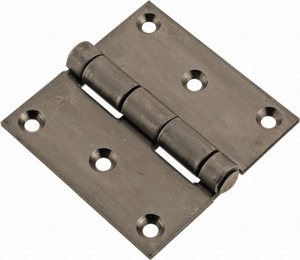 Made in USA - 3" Long x 3" Wide x 1/8" Thick, 302/304 Stainless Steel Commercial Hinge - 6 Holes, 0.25" Pin Diam - Industrial Tool & Supply