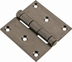 Made in USA - 3" Long x 3" Wide x 1/8" Thick, 302/304 Stainless Steel Commercial Hinge - 6 Holes, 0.25" Pin Diam - Industrial Tool & Supply