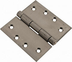 Made in USA - 4" Long x 4" Wide x 1/8" Thick, 302/304 Stainless Steel Commercial Hinge - 8 Holes, 0.25" Pin Diam - Industrial Tool & Supply