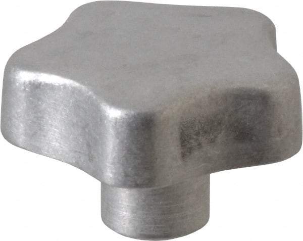 J.W. Winco - 40mm Head Diam, 5 Point Lobed Knob - M6x1 Hole, Aluminum - Industrial Tool & Supply