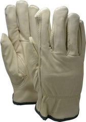 PRO-SAFE - Size M (8) Grain Cowhide Cold Protection Work Gloves - For Work & Driver, Uncoated, Slip-On Cuff, Full Fingered, Natural, Paired - Industrial Tool & Supply