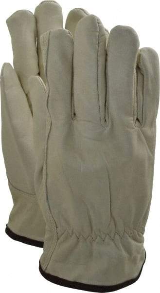 PRO-SAFE - Size L (9) Grain Cowhide Cold Protection Work Gloves - For Work & Driver, Uncoated, Slip-On Cuff, Full Fingered, Natural, Paired - Industrial Tool & Supply