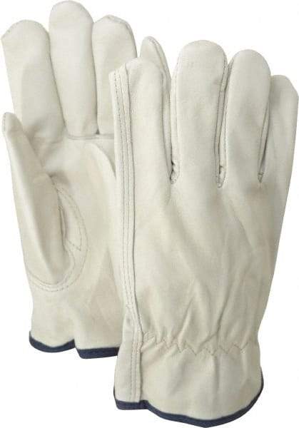 PRO-SAFE - Size XL (10) Grain Cowhide Cold Protection Work Gloves - For Work & Driver, Uncoated, Slip-On Cuff, Full Fingered, Natural, Paired - Industrial Tool & Supply