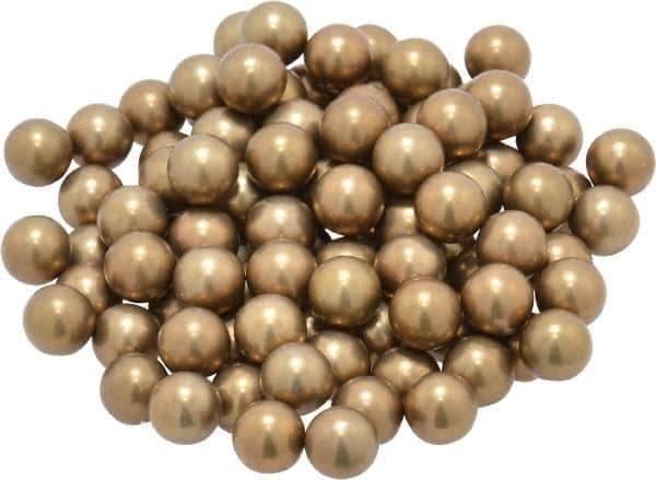 Value Collection - 1/4 Inch Diameter Brass Ball - 0.0002 Inch Sphericity, Grade 200, 75 to 87 B Hardness - Industrial Tool & Supply