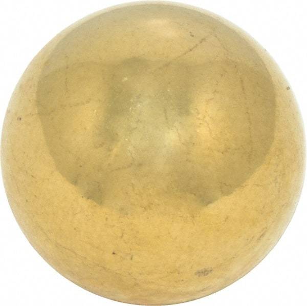 Value Collection - 1 Inch Diameter Brass Ball - 0.0002 Inch Sphericity, Grade 200, 75 to 87 B Hardness - Industrial Tool & Supply