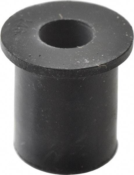RivetKing - 1/4-20, 0.63" Diam x 0.051" Thick Flange, Rubber Insulated Rivet Nut - UNC Thread, Rubber, 1/2" Body Diam, 0.63" OAL - Industrial Tool & Supply