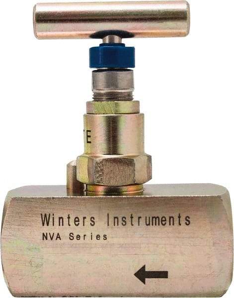 Value Collection - 1/2" Pipe, Inline Hard Seat Needle Valve - FNPT x FNPT Ends, Alloy Valve, 10,000 Max psi - Industrial Tool & Supply