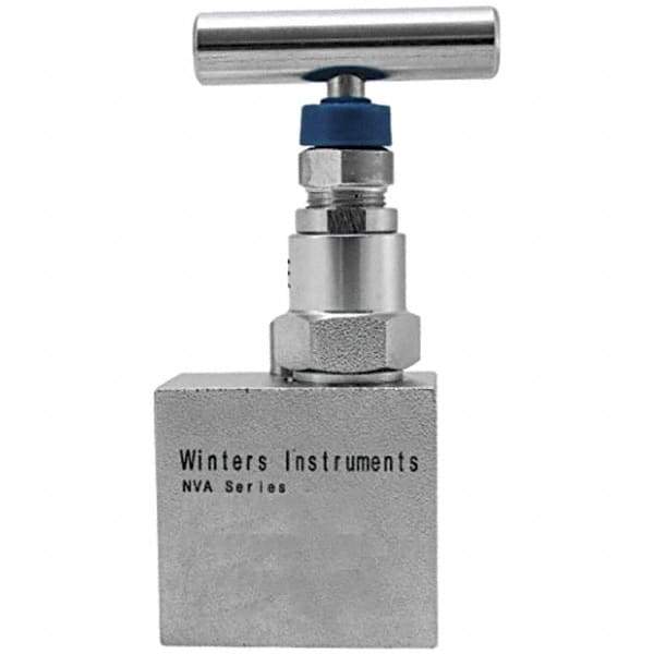 Value Collection - 1/4" Pipe, Angled Hard Seat Needle Valve - FNPT x FNPT Ends, Grade 316 Stainless Steel Valve, 10,000 Max psi - Industrial Tool & Supply