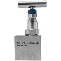 Value Collection - 1" Pipe, Angled Hard Seat Needle Valve - FNPT x FNPT Ends, Grade 316 Stainless Steel Valve, 10,000 Max psi - Industrial Tool & Supply