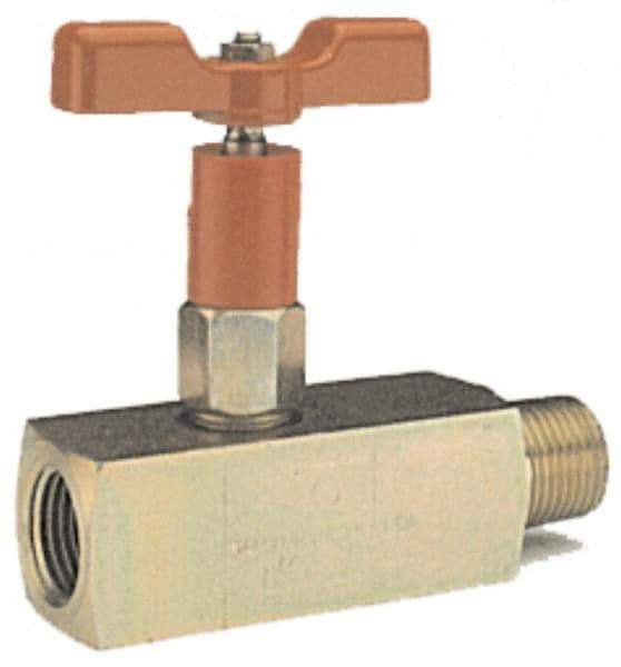 Value Collection - 1/2" Pipe, Inline Soft Seat Needle Valve - MNPT x FNPT Ends, Alloy Valve, 6,000 Max psi - Industrial Tool & Supply