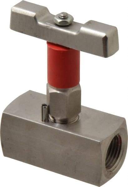 Value Collection - 1/2" Pipe, Inline Soft Seat Needle Valve - FNPT x FNPT Ends, Grade 316 Stainless Steel Valve, 6,000 Max psi - Industrial Tool & Supply