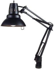 Electrix - 30 Inch, Spring Suspension, Clamp on, Incandescent, Black, Desk Light - 100 Watt, Nonmagnifying - Industrial Tool & Supply