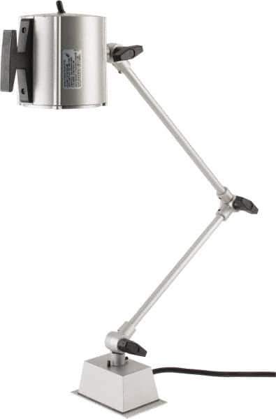 Electrix - 32 Inch, Swing Arm, Direct Mounted, Halogen, Gray, Desk Task Light - 55 Watt, 12 Volt, Nonmagnifying - Industrial Tool & Supply