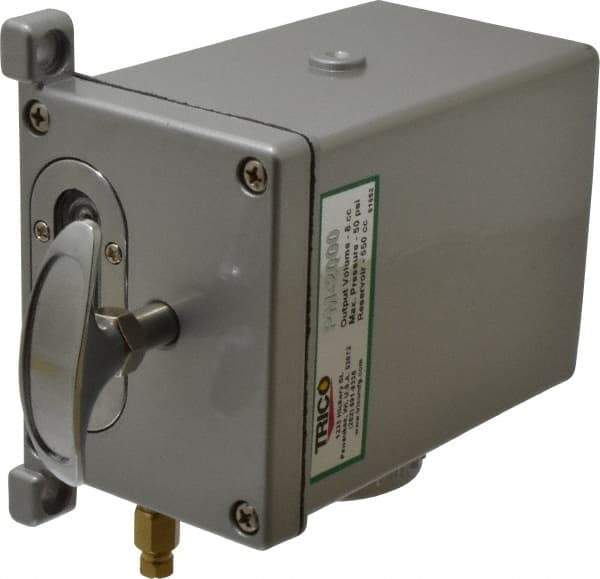 Trico - 550 cm Reservoir Capacity, 8 cm Output per Stroke, Manual Central Lubrication System - 80mm Wide x 126mm High, Oil, 5/16-24 Outlet Thread - Industrial Tool & Supply