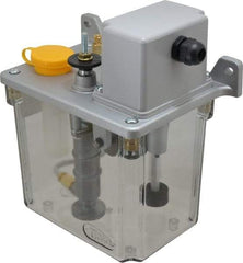 Trico - 2 L Reservoir Capacity, 3 - 6 cm Output per Cycle, 36-72 cm Output per Hour, Electric Central Lubrication System - 5 Min Interval Between Cycles, 130mm Wide x 225mm High, 110 Volts, Oil, 5/16-24 Outlet Thread - Industrial Tool & Supply