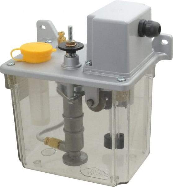 Trico - 2 L Reservoir Capacity, 3 - 6 cm Output per Cycle, 12-24 cm Output per Hour, Electric Central Lubrication System - 15 Min Interval Between Cycles, 130mm Wide x 225mm High, 110 Volts, Oil, 5/16-24 Outlet Thread - Industrial Tool & Supply