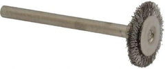 Osborn - 5/8" OD, 1/8" Shank Diam, Crimped Stainless Steel Wheel Brush - 0.005" Filament Diam, 25,000 RPM - Industrial Tool & Supply