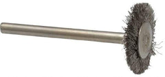 Osborn - 3/4" OD, 1/8" Shank Diam, Crimped Stainless Steel Wheel Brush - 0.005" Filament Diam, 25,000 RPM - Industrial Tool & Supply