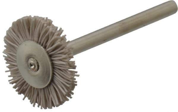 Osborn - 3/4" OD, 1/8" Shank Diam, Nylon Wheel Brush - 3/32" Face Width, 6,000 RPM - Industrial Tool & Supply