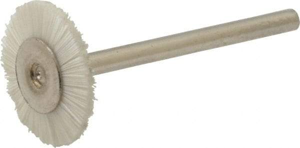 Osborn - 3/4" OD, 1/8" Shank Diam, Nylon Wheel Brush - 3/32" Face Width, 6,000 RPM - Industrial Tool & Supply