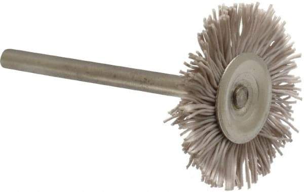 Osborn - 1" OD, 1/8" Shank Diam, Nylon Wheel Brush - 3/32" Face Width, 6,000 RPM - Industrial Tool & Supply