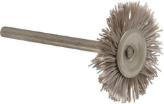 Osborn - 1" OD, 1/8" Shank Diam, Nylon Wheel Brush - 3/32" Face Width, 6,000 RPM - Industrial Tool & Supply