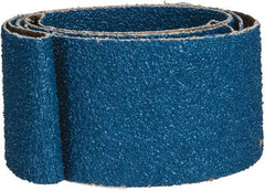 Made in USA - 2" Wide x 48" OAL, 36 Grit, Zirconia Alumina Abrasive Belt - Zirconia Alumina, Very Coarse, Coated, X Weighted Cloth Backing - Industrial Tool & Supply