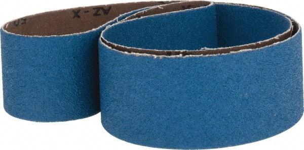 Made in USA - 2" Wide x 48" OAL, 50 Grit, Zirconia Alumina Abrasive Belt - Zirconia Alumina, Coarse, Coated, X Weighted Cloth Backing - Industrial Tool & Supply