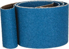 Made in USA - 2" Wide x 48" OAL, 60 Grit, Zirconia Alumina Abrasive Belt - Zirconia Alumina, Medium, Coated, X Weighted Cloth Backing - Industrial Tool & Supply