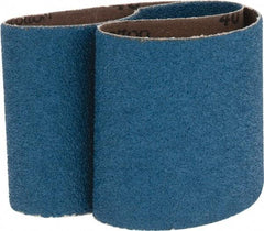 Made in USA - 3" Wide x 21" OAL, 40 Grit, Zirconia Alumina Abrasive Belt - Zirconia Alumina, Coarse, Coated, X Weighted Cloth Backing - Industrial Tool & Supply