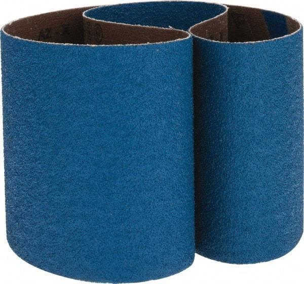 Made in USA - 4" Wide x 36" OAL, 40 Grit, Zirconia Alumina Abrasive Belt - Zirconia Alumina, Coarse, Coated, X Weighted Cloth Backing - Industrial Tool & Supply