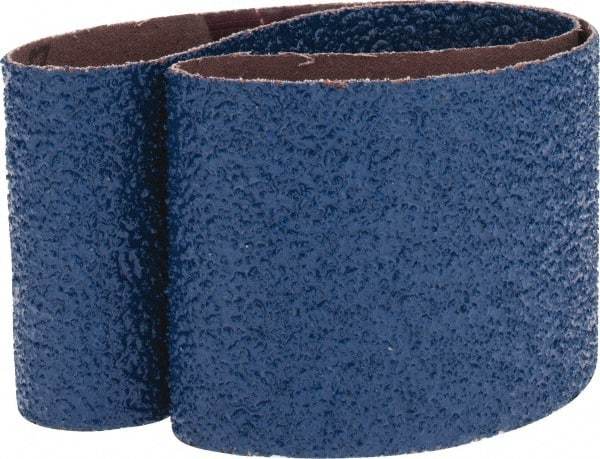Made in USA - 3" Wide x 24" OAL, 24 Grit, Zirconia Alumina Abrasive Belt - Zirconia Alumina, Very Coarse, Coated, X Weighted Cloth Backing - Industrial Tool & Supply