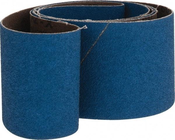 Made in USA - 2-1/2" Wide x 60" OAL, 60 Grit, Zirconia Alumina Abrasive Belt - Zirconia Alumina, Medium, Coated, X Weighted Cloth Backing - Industrial Tool & Supply