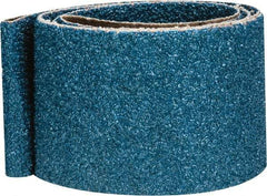 Made in USA - 2-1/2" Wide x 60" OAL, 24 Grit, Zirconia Alumina Abrasive Belt - Zirconia Alumina, Very Coarse, Coated, X Weighted Cloth Backing - Industrial Tool & Supply