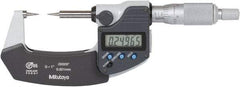 Mitutoyo - 1 Inch, 32mm Throat Depth, Ratchet Stop, Digital Point Micrometer - Accurate Up to 0.0001 Inch, 15° Point Angle - Industrial Tool & Supply