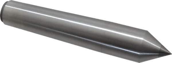 Made in USA - Carbide-Tipped Alloy Steel Standard Point Solid Dead Center - 4MT Morse Taper, 6-3/4" OAL - Industrial Tool & Supply