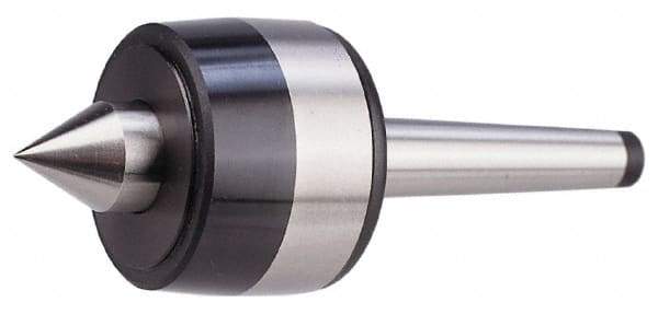 Bison - MT4 Taper Shank, 2.52" Head Diam 1,850 Lb Capacity Live Center - 3,000 Max RPM, 1.1" Point Diam, 1.24" Point Len, 1,850 Lb Max Workpc, 7.24" OAL, 1.24" Long Tip, Standard Point - Industrial Tool & Supply