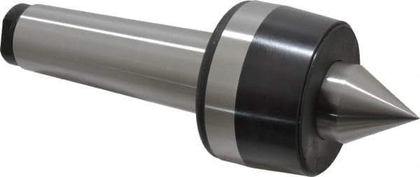 Bison - MT5 Taper Shank, 3.35" Head Diam 4,400 Lb Capacity Live Center - 2,500 Max RPM, 1.61" Point Diam, 1.77" Point Len, 4,400 Lb Max Workpc, 9.33" OAL, 1.77" Long Tip, Standard Point - Industrial Tool & Supply