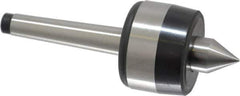 Bison - MT1 Taper Shank, 1-1/2" Head Diam 220 Lb Capacity Live Center - 5,000 Max RPM, 0.59" Point Diam, 0.7" Point Len, 220 Lb Max Workpc, 4.07" OAL, 0.7" Long Tip, Standard Point - Industrial Tool & Supply