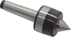 Bison - MT3 Taper Shank, 2.2" Head Diam 925 Lb Capacity Live Center - 4,000 Max RPM, 0.98" Point Diam, 1.12" Point Len, 925 Lb Max Workpc, 6.14" OAL, 1.12" Long Tip, Standard Point - Industrial Tool & Supply
