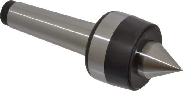 Bison - MT4 Taper Shank, 2.52" Head Diam 1,850 Lb Capacity Live Center - 3,000 Max RPM, 1.1" Point Diam, 1.24" Point Len, 1,850 Lb Max Workpc, 7.24" OAL, 1.24" Long Tip, Standard Point - Industrial Tool & Supply