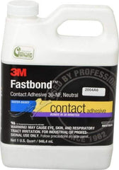 3M - 32 oz Can Natural Contact Adhesive - Series 30NF, 15 to 30 min Working Time, 4 hr Full Cure Time, Bonds to Cardboard, Ceramic, Fabric, Fiberglass, Foam, Glass, Leather, Metal, Plastic, Rubber, Vinyl & Wood - Industrial Tool & Supply